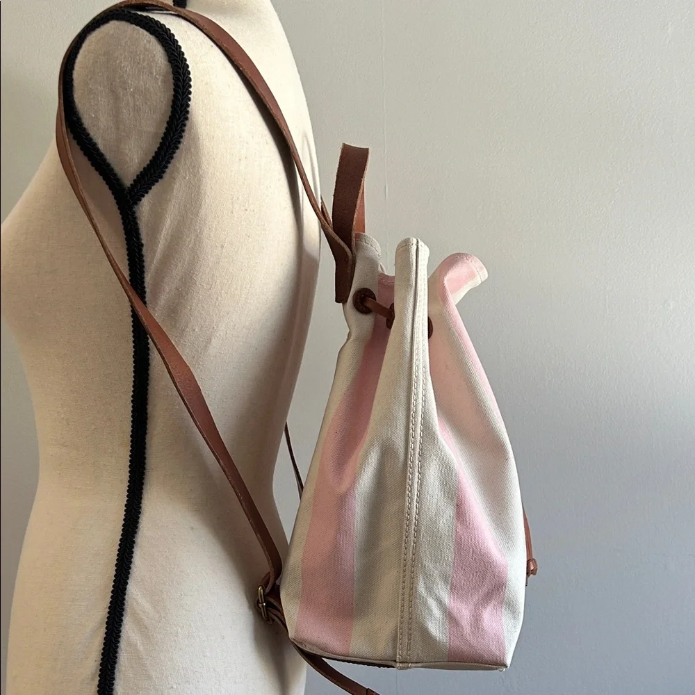 Madewell Somerset Stripe Canvas & Leather Backpack